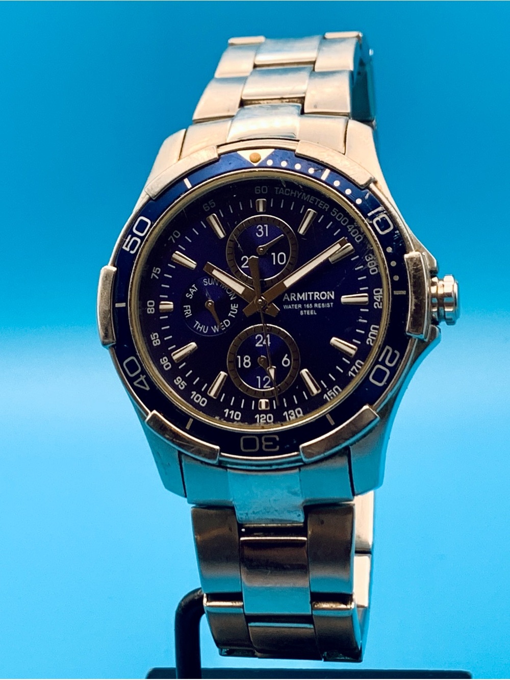 ARMITRON 20/4677 Men’s Sport Bracelet Wristwatch All St Steel Day Date Working